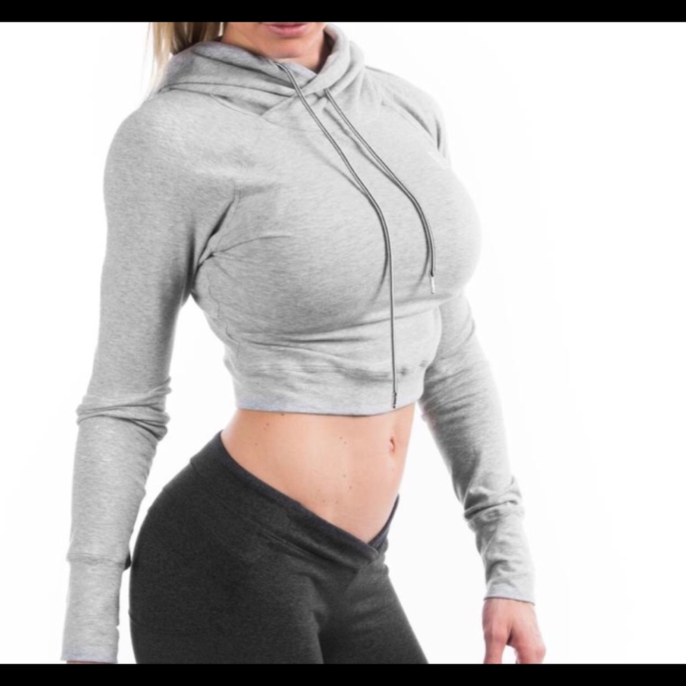 Slay core crop hoodie (grey)